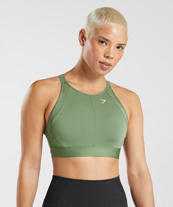 Sujetadores Deportivos Gymshark High Neck High Support Mujer Verde | CO 2075EBC